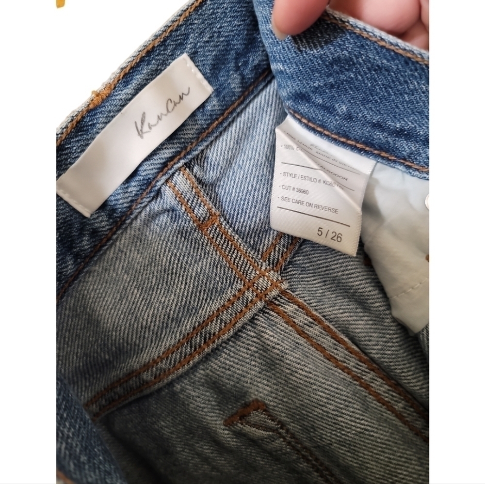 Kancan Relaxed Bermuda Jean Shorts 26 100% Cotton Raw Hem or Cuff 5" inseam - Picture 3 of 6